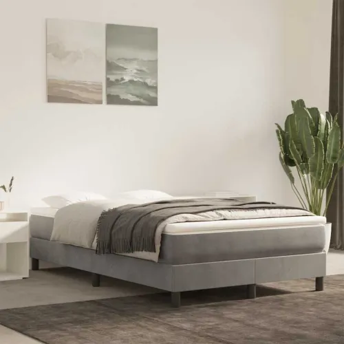 Madrac s oprugama srednje tvrdoće svjetlosivi 120x220x20 cm baršunasti - Svjetlosiva 120 x 220 cm Cijena