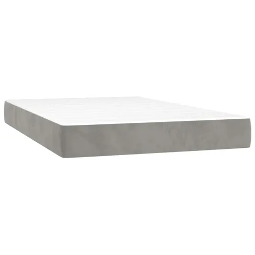 Madrac s oprugama srednje tvrdoće svjetlosivi 120x220x20 cm baršunasti - Svjetlosiva 120 x 220 cm Cijena