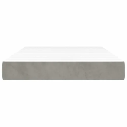 Madrac s oprugama srednje tvrdoće svjetlosivi 120x220x20 cm baršunasti - Svjetlosiva 120 x 220 cm Cijena