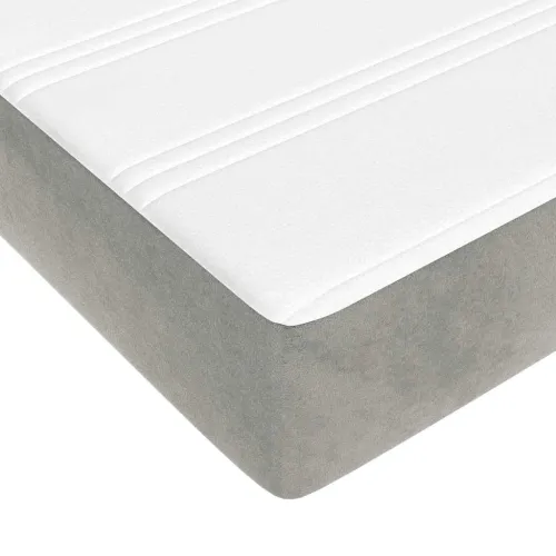 Madrac s oprugama srednje tvrdoće svjetlosivi 120x220x20 cm baršunasti - Svjetlosiva 120 x 220 cm Cijena