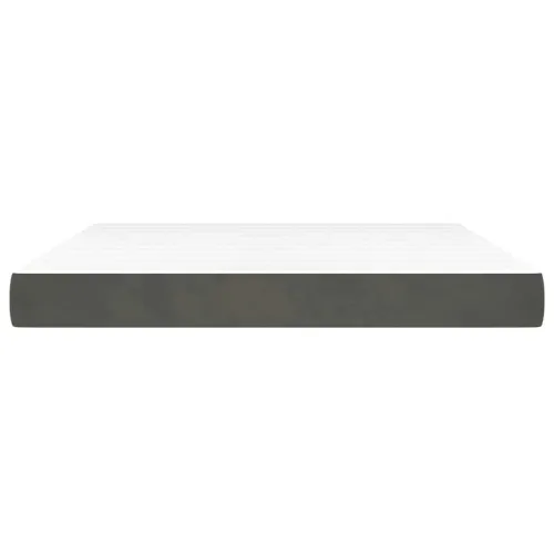 Madrac s oprugama srednje tvrdoće tamnosivi 160x220x20 cm baršunasti - Tamnosiva 160 x 220 cm Cijena