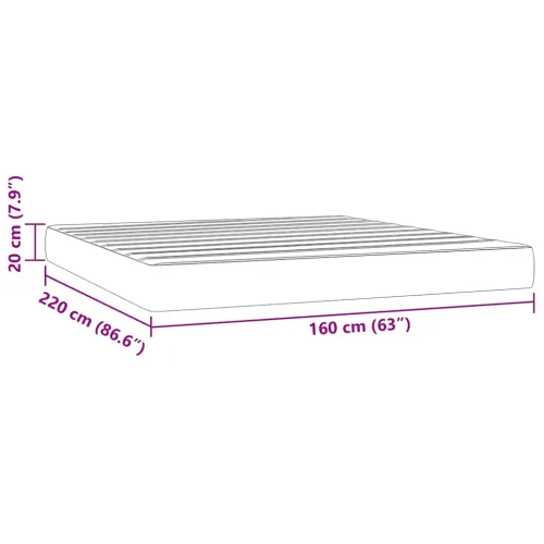 Madrac s oprugama srednje tvrdoće tamnosivi 160x220x20 cm baršunasti - Tamnosiva 160 x 220 cm Cijena
