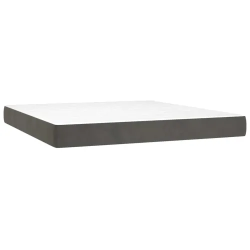 Madrac s oprugama srednje tvrdoće tamnosivi 160x220x20 cm baršunasti - Tamnosiva 160 x 220 cm Cijena