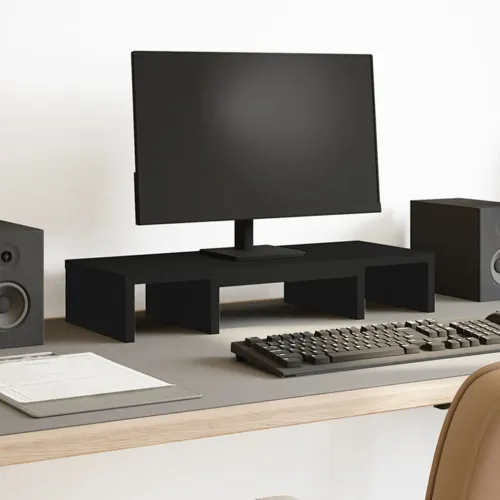 Stalak za monitor podesivi crni 60x24x10,5 cm konstruirano drvo - Crna 60 x 24 x 10.5 cm Crna 60 x 24 x 10.5 cm Cijena