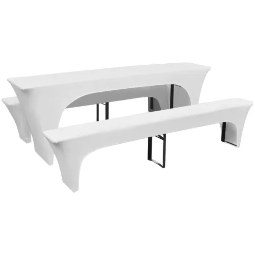 3 Rastezljive Navlake za Pivski Stol i Klupe Bijele 220 x 70 x 80 cm - Bijela 220 x 70 x 80 cm 3 Bijela Cijena