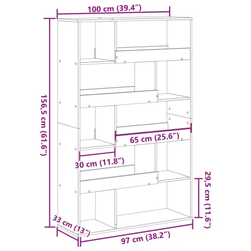 Regal za knjige boja hrasta 100x33x156,5 cm konstruirano drvo - hrast artisan 1 156.5 cm hrast artisan Cijena