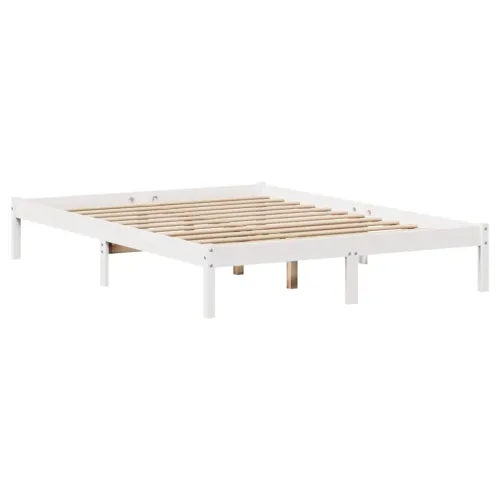Krevet s regalom z knjige bez madraca bijeli 150x200cm borovina - Bijela 150 x 200 cm Cijena