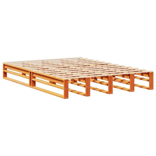 Krevet s regalom za knjige bez madraca 150x200 cm masivno drvo - Voštano smeđa 150 x 200 cm Cijena
