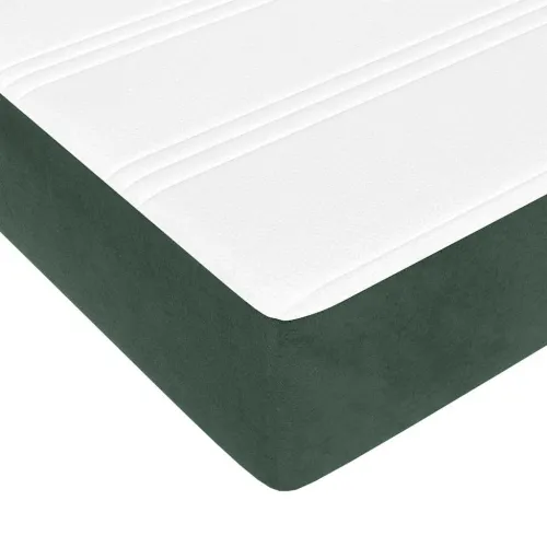 Madrac s oprugama srednje tvrdoće tamnozeleni 120x220x20 cm baršunasti - Tamnozelena 120 x 220 cm Cijena