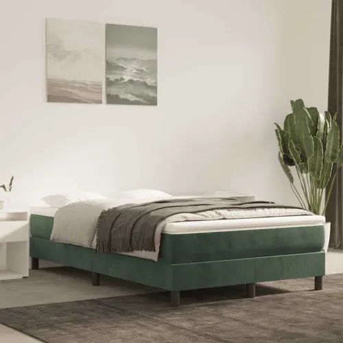 Madrac s oprugama srednje tvrdoće tamnozeleni 120x220x20 cm baršunasti - Tamnozelena 120 x 220 cm Cijena