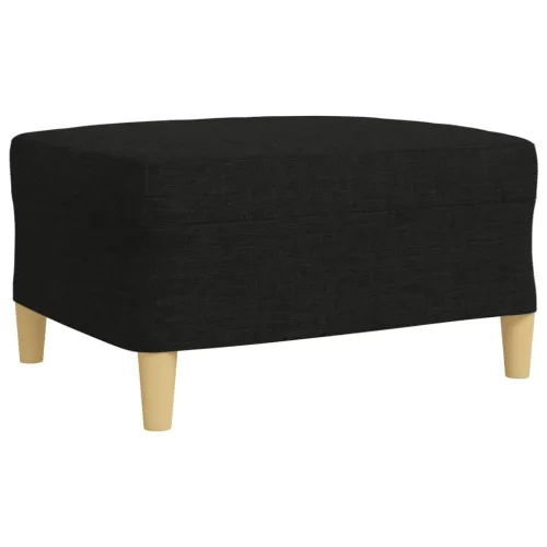 3-dijelni set sofa s tabureom crni od tkanine - Crna S osloncem za noge Cijena