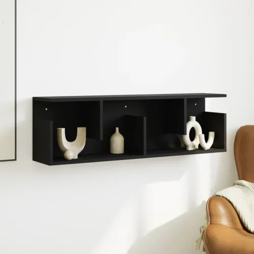 Zidni ormarić crni 100x20x30 cm od konstruiranog drva - Crna 100 x 20 x 30 cm 1 1 Cijena
