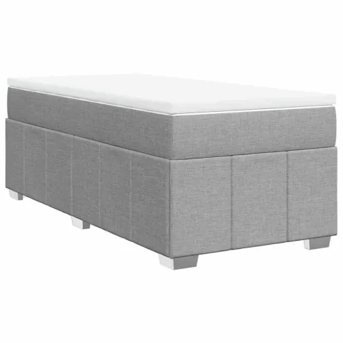 Boxspring - Krevet s oprugama i madracem svjetlosivi 100x200 cm od tkanine - Svjetlosiva 100 x 200 cm Cijena