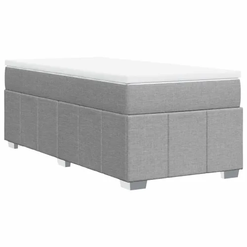 Boxspring - Krevet s oprugama i madracem svjetlosivi 100x200 cm od tkanine - Svjetlosiva 100 x 200 cm Cijena