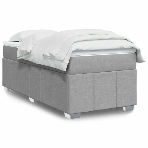 Boxspring - Krevet s oprugama i madracem svjetlosivi 100x200 cm od tkanine - Svjetlosiva 100 x 200 cm Cijena