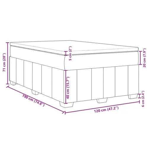 Krevet box spring s madracem krem 120 x 190 cm od tkanine - Krema 120 x 190 cm Cijena