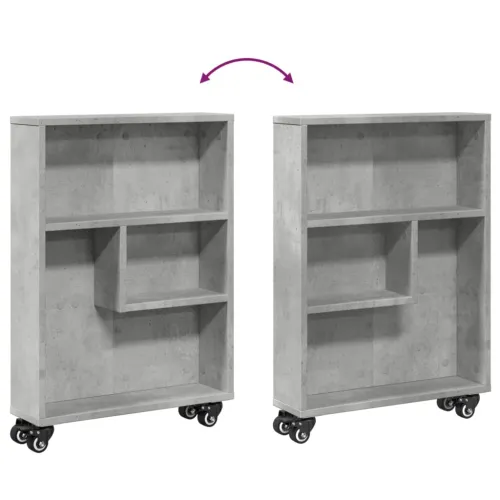 Uska kolica za pohranu boja betona 48x13x68cm konstruirano drvo - Beton siva Cijena