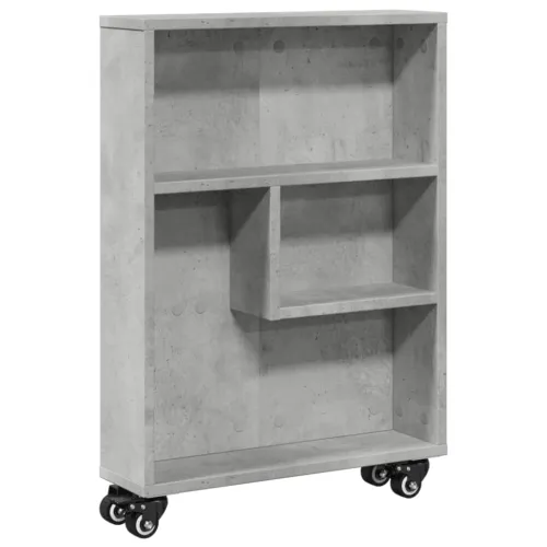 Uska kolica za pohranu boja betona 48x13x68cm konstruirano drvo - Beton siva Cijena