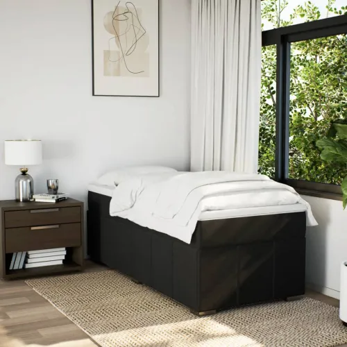 Boxspring - Krevet s oprugama i madracem crni 90x200 cm od tkanine - Crna 90 x 200 cm Cijena