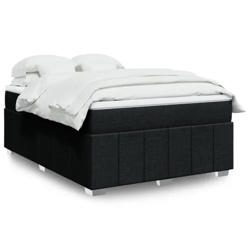 Boxspring - Krevet s oprugama i madracem crni 160x200 cm od tkanine - Crna 160 x 200 cm Cijena