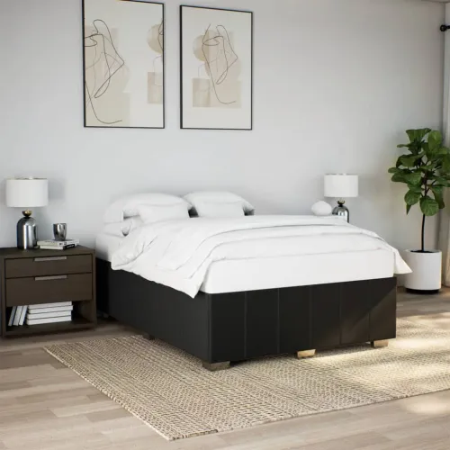 Okvir za krevet bez madraca crni 160x200 cm od tkanine - Crna 160 x 200 cm Cijena