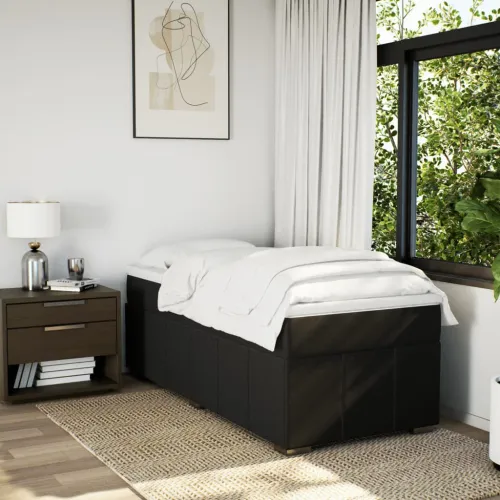 Box spring krevet s madracem crni 80 x 200 cm od tkanine - Crna 80 x 200 cm Cijena