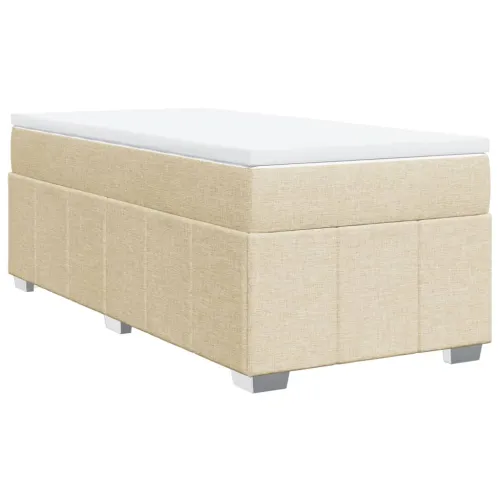 Boxspring - Krevet s oprugama i madracem krem 90 x 200 cm od tkanine - Krema 90 x 200 cm Cijena