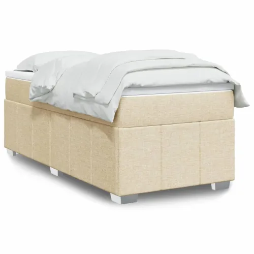 Boxspring - Krevet s oprugama i madracem krem 90 x 200 cm od tkanine - Krema 90 x 200 cm Cijena