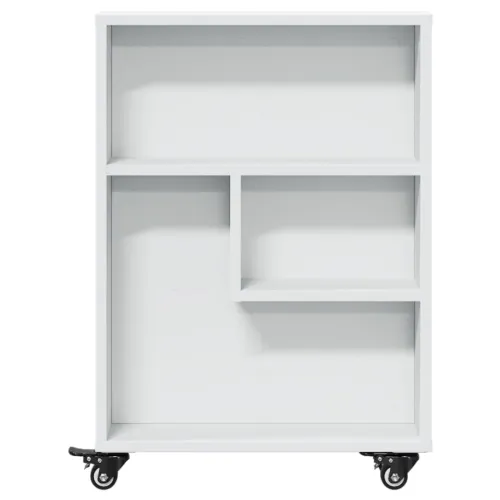 Uska kolica za pohranu bijela 48x13x68 cm od konstruiranog drva - Bijela Cijena