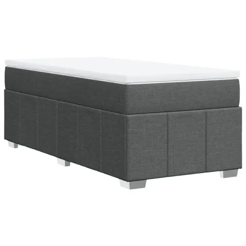 Boxspring - Krevet s oprugama i madracem tamnosivi 90 x 190 cm od tkanine - Tamno siva 90 x 190 cm Cijena