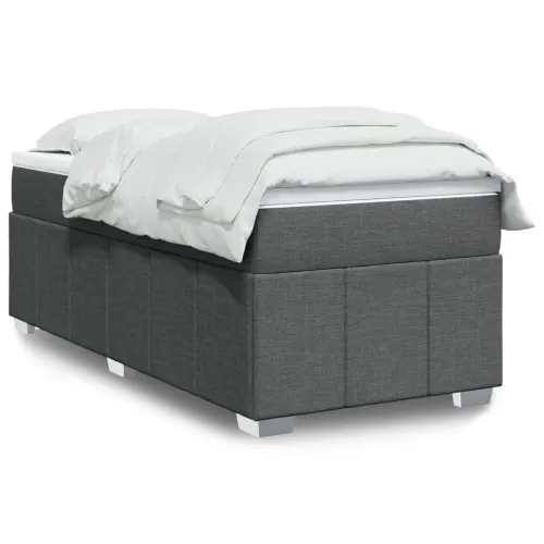 Boxspring - Krevet s oprugama i madracem tamnosivi 90 x 190 cm od tkanine - Tamno siva 90 x 190 cm Cijena