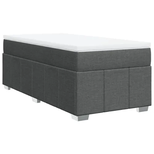 Boxspring - Krevet s oprugama i madracem tamnosivi 90 x 190 cm od tkanine - Tamno siva 90 x 190 cm Cijena