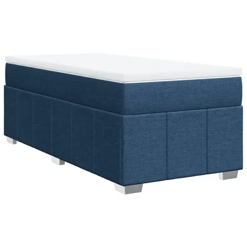 Boxspring - Krevet s oprugama i madracem plavi 90 x 200 cm od tkanine - Plava 90 x 200 cm Cijena