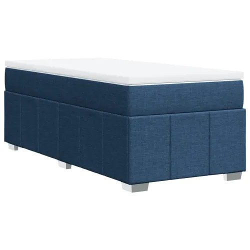 Boxspring - Krevet s oprugama i madracem plavi 90 x 200 cm od tkanine - Plava 90 x 200 cm Cijena