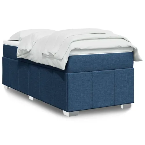 Boxspring - Krevet s oprugama i madracem plavi 100 x 200 cm od tkanine - Plava 100 x 200 cm Cijena