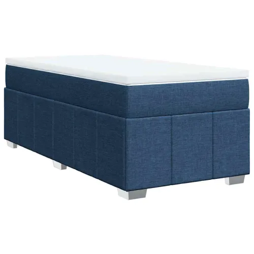 Boxspring - Krevet s oprugama i madracem plavi 100 x 200 cm od tkanine - Plava 100 x 200 cm Cijena