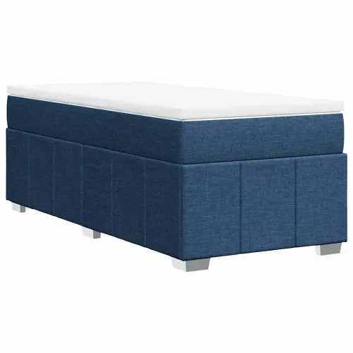 Boxspring - Krevet s oprugama i madracem plavi 100 x 200 cm od tkanine - Plava 100 x 200 cm Cijena
