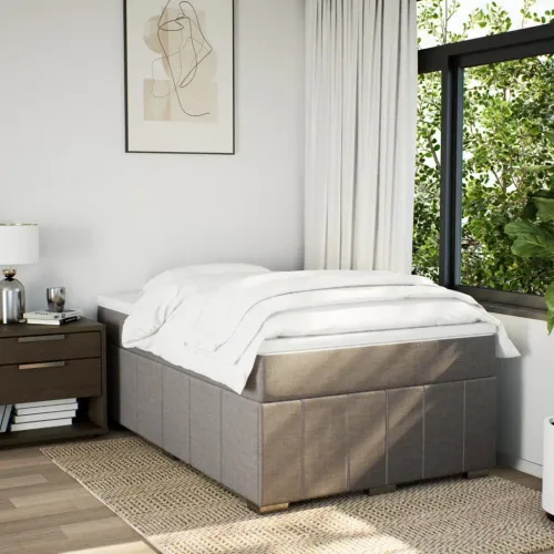 Boxspring - Krevet s oprugama i madracem smeđesivi 120 x 190 cm od tkanine - Sivo-smeđa 120 x 190 cm Cijena