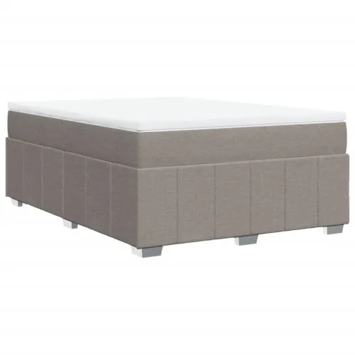 Boxspring - Krevet s oprugama i madracem smeđesivi 160x200 cm tkanina - Sivo-smeđa 160 x 200 cm Cijena
