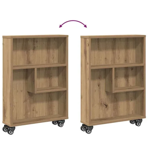 Uska kolica za pohranu boja hrasta 48x13x68cm konstruirano drvo - Artisian oak Cijena