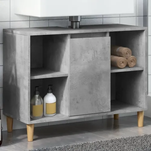Kupaonski ormarić boja betona 80x33x60 cm od konstruiranog drva - Beton siva Cijena