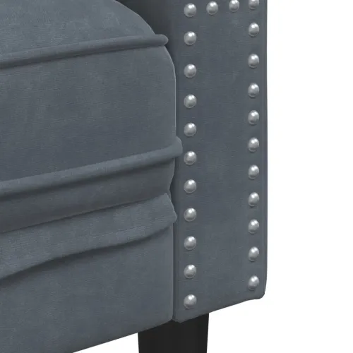 2-dijelni set sofa Chesterfield tamnosivi baršunasti - Tamno siva 2 Cijena