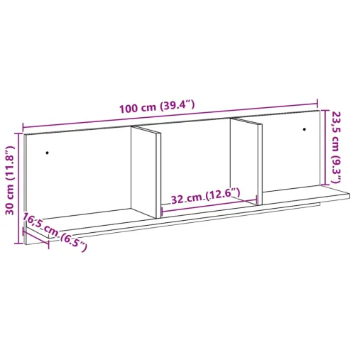 Zidni ormarić bijeli 100 x 16,5 x 30 cm od konstruiranog drva - Bijela 100 x 16.5 x 30 cm 1 1 Cijena