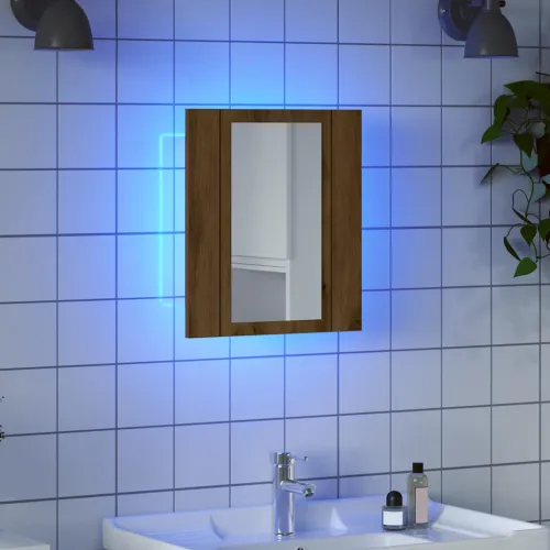LED kupaonski ormarić s ogledalom boja hrasta 40x12x45cm drveni - Hrast artisan Cijena