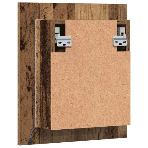 LED kupaonski ormarić s ogledalom boja hrasta 40x12x45cm drveni - Staro drvo Cijena