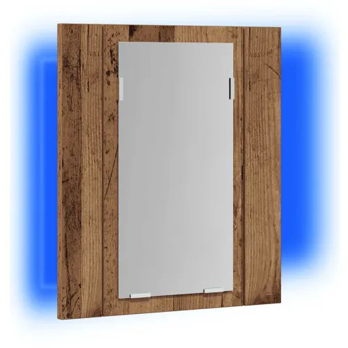 LED kupaonski ormarić s ogledalom boja hrasta 40x12x45cm drveni - Staro drvo Cijena