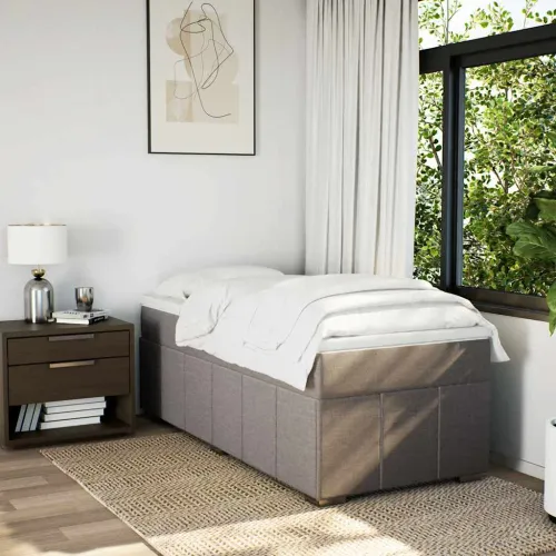 Boxspring - Krevet s oprugama i madracem smeđesivi 100 x 200 cm od tkanine - Sivo-smeđa 100 x 200 cm Cijena