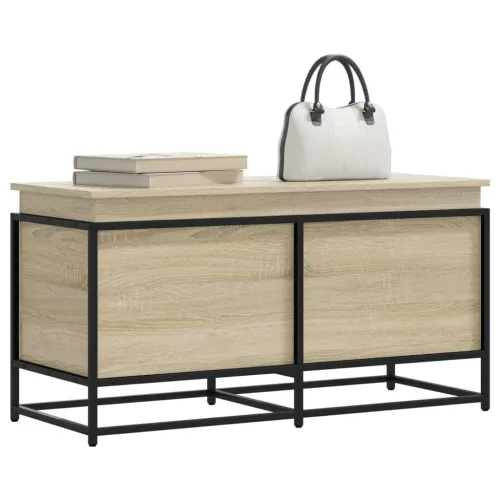 Kutija za pohranu s poklopcem 100x40x51,5 cm konstruirano drvo - Sonoma hrast 100 x 40 x 51.5 cm Cijena