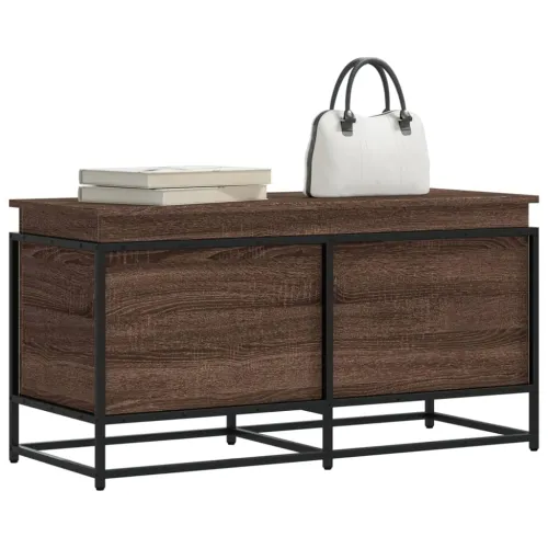 Kutija za pohranu s poklopcem 100x40x51,5 cm konstruirano drvo - Smeđi hrast 100 x 40 x 51.5 cm Cijena