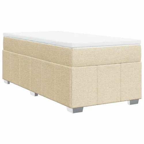Boxspring - Krevet s oprugama i madracem krem 100 x 200 cm od tkanine - Krema 100 x 200 cm Cijena